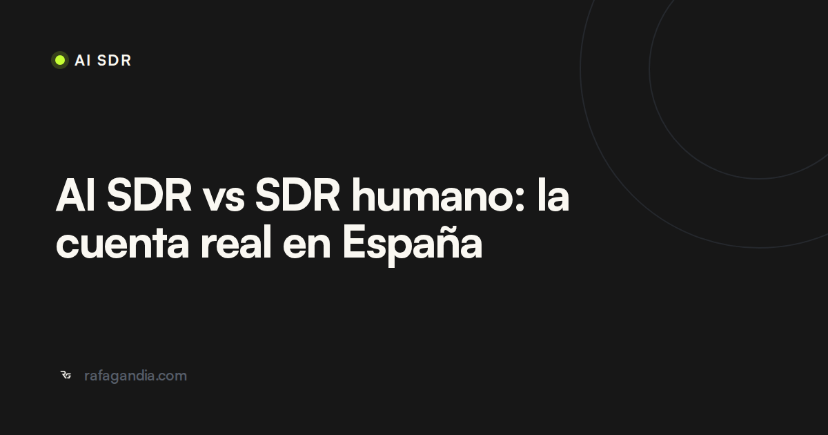 AI SDR vs SDR humano: la cuenta real en España