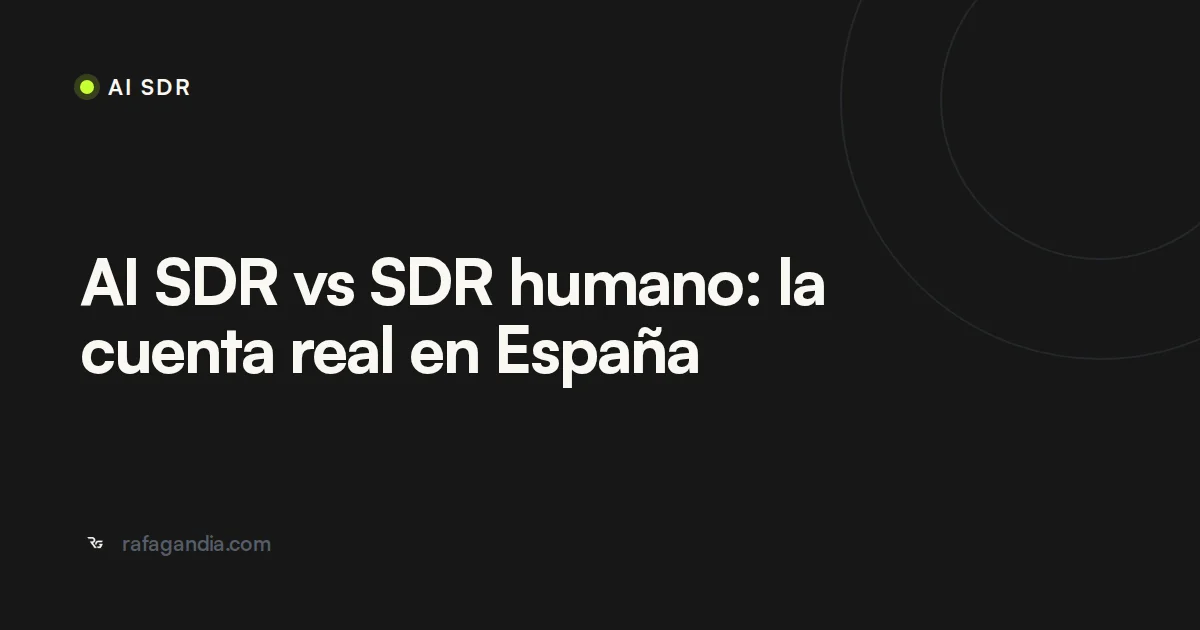 AI SDR vs SDR humano: la cuenta real en España