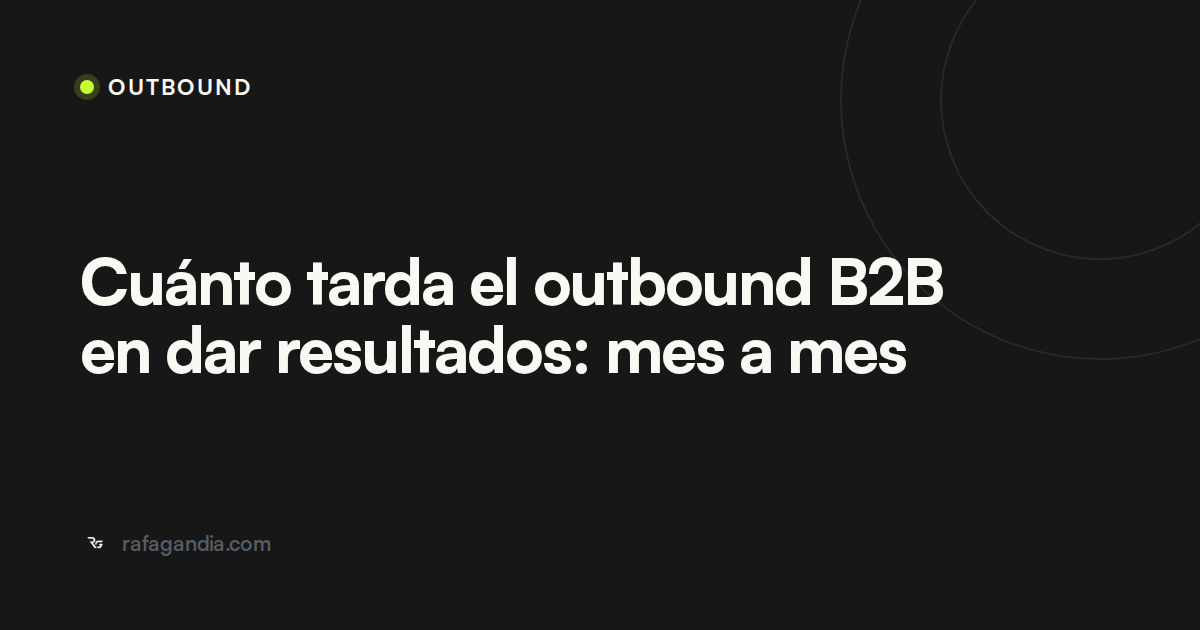 Cuánto tarda el outbound B2B en dar resultados: mes a mes