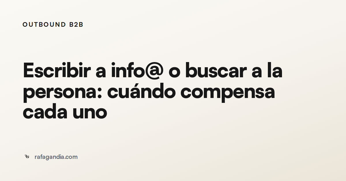 Escribir a info@ o buscar a la persona: cuándo compensa cada uno