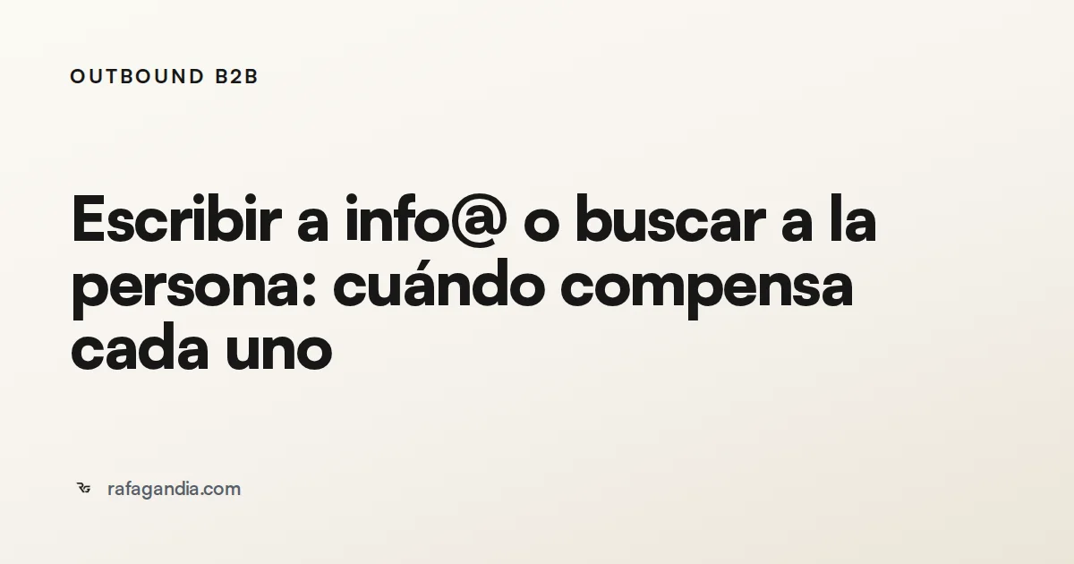 Escribir a info@ o buscar a la persona: cuándo compensa cada uno