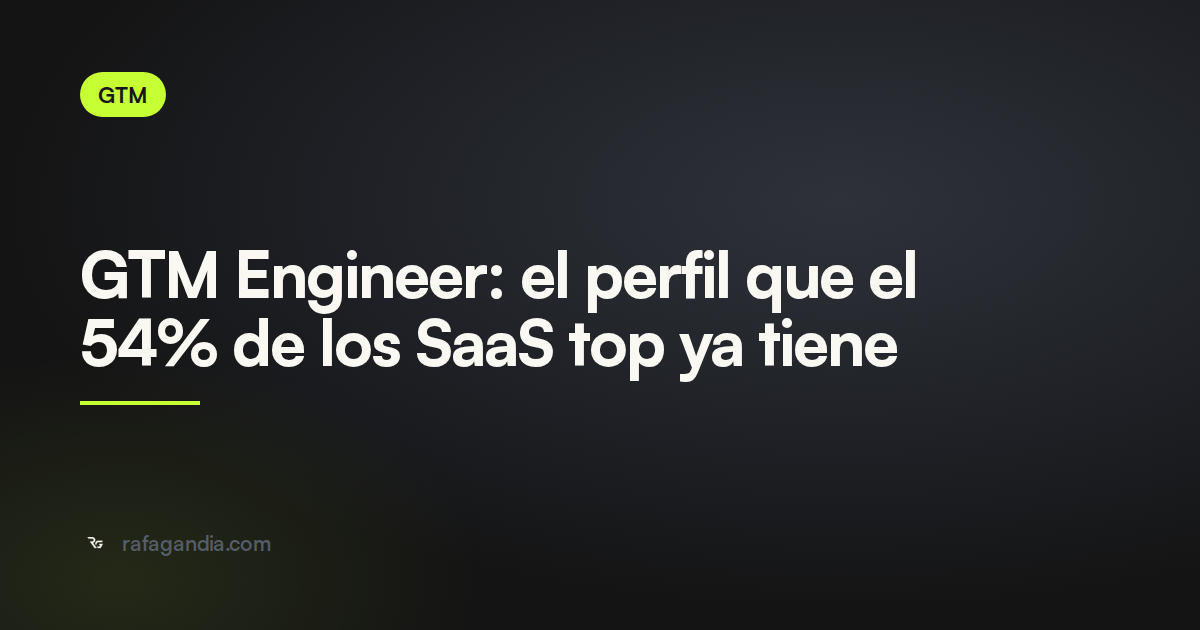 GTM Engineer: el perfil que el 54% de los SaaS top ya tiene