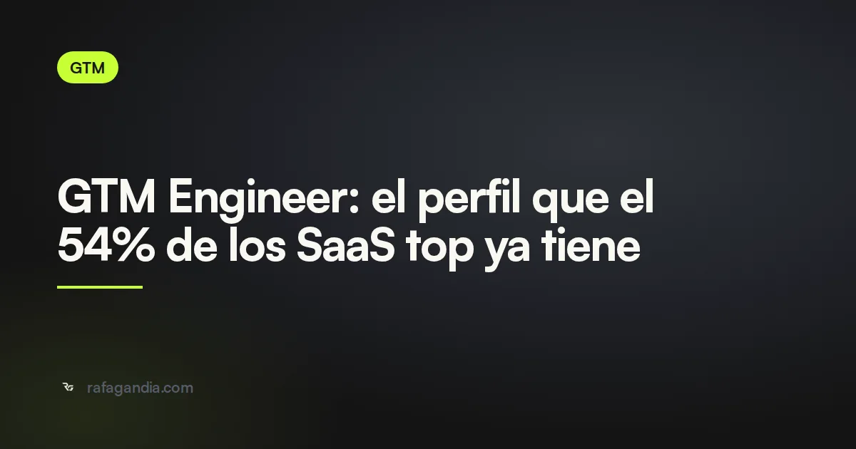 GTM Engineer: el perfil que el 54% de los SaaS top ya tiene