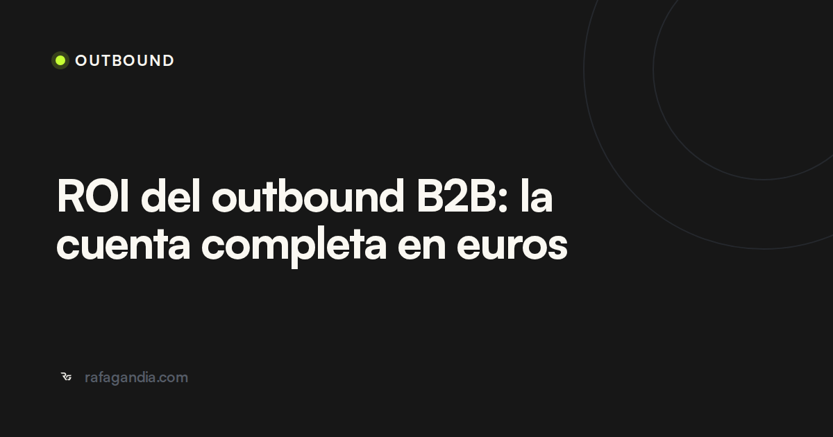ROI del outbound B2B: la cuenta completa en euros