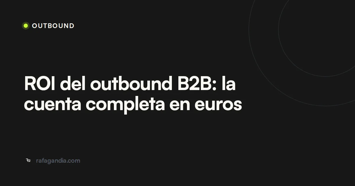 ROI del outbound B2B: la cuenta completa en euros